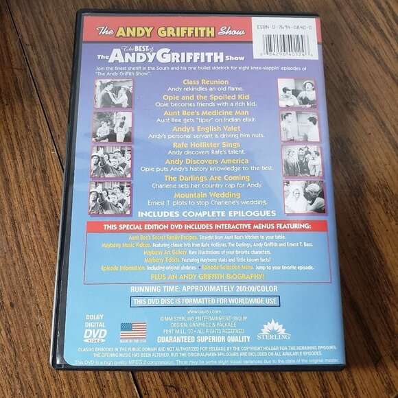 Best of Andy - The Andy Griffith Show (DVD, 2000) 8 Episodes! - Picture 2 of 4